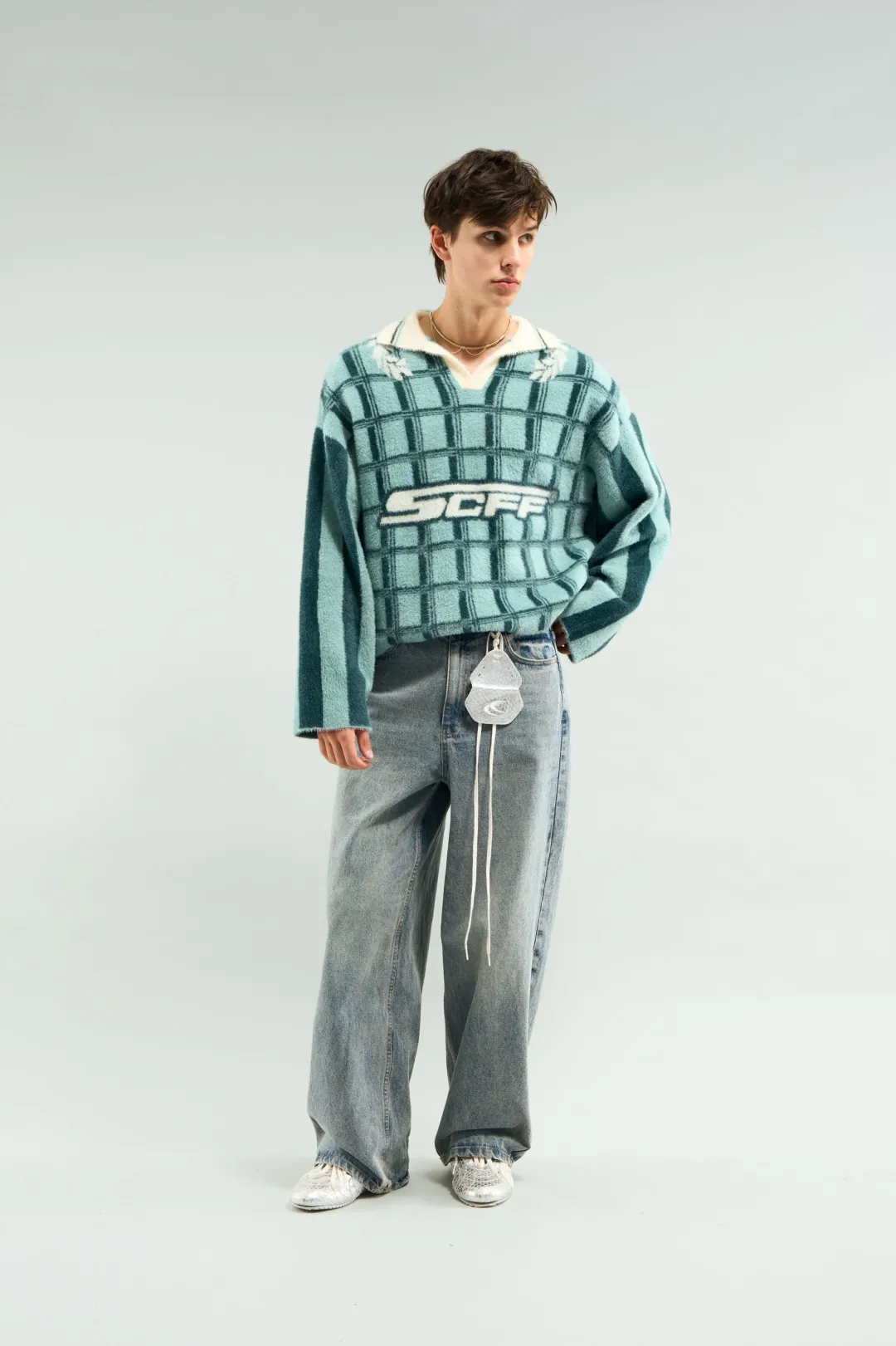 New Scuffers Checked Mohair Polo