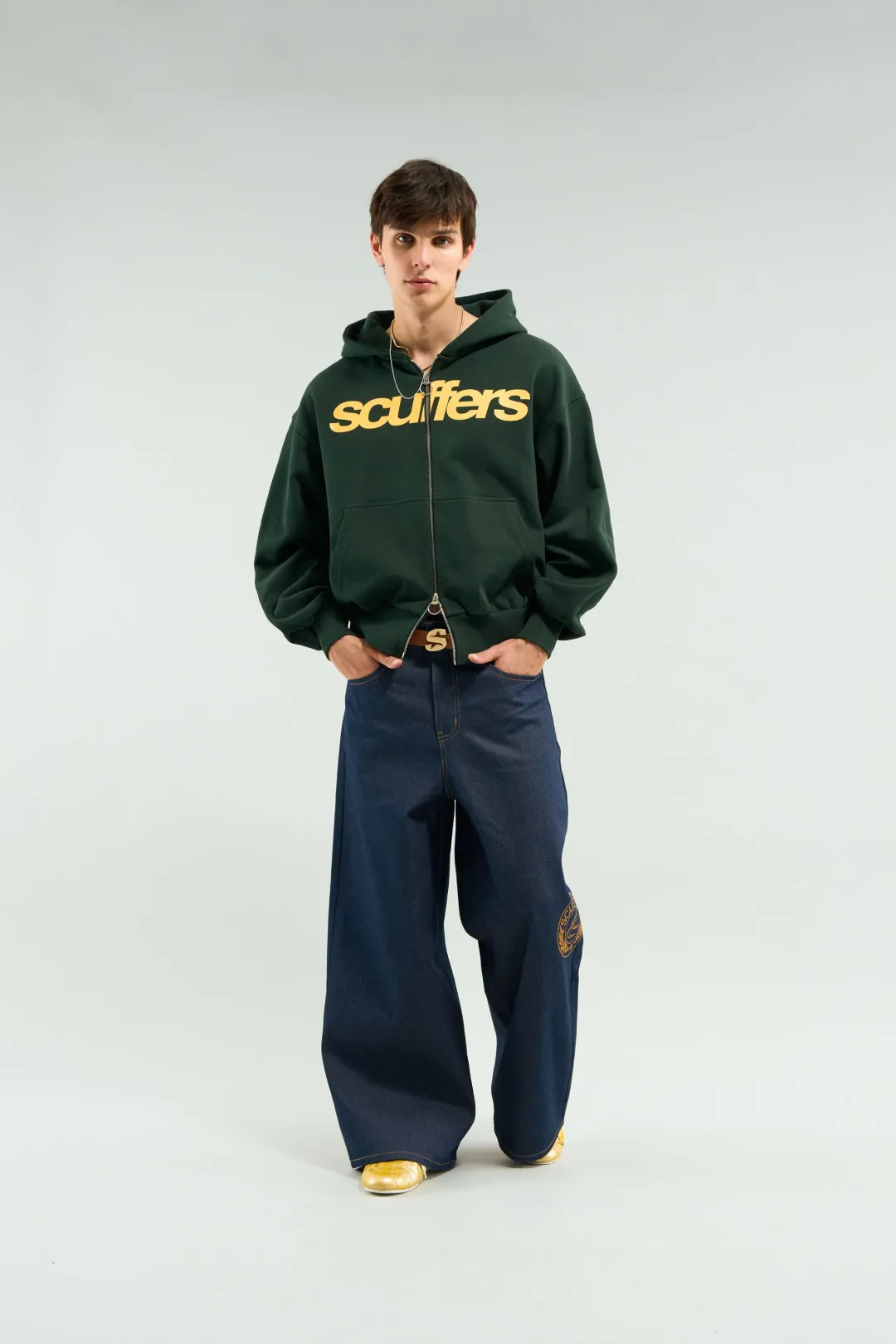 Fashion Scuffers Essential Green Zipper