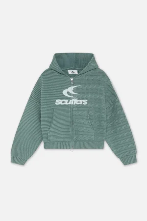 Hot Scuffers Frenchie Green Knit Zipper