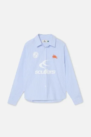 Best Scuffers Germain Blue Striped Shirt