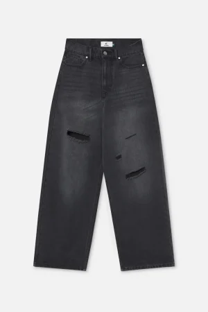 Fashion Scuffers Jumbo Washed Black Ripped Pants