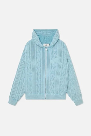 Clearance Scuffers Latte Zipper Light Blue Knit