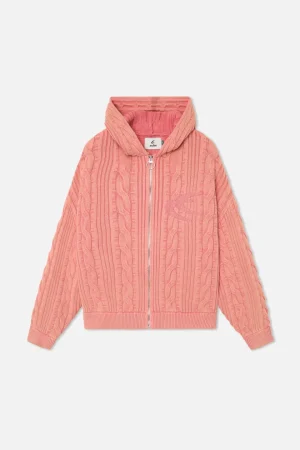 Online Scuffers Latte Zipper Pink Knit