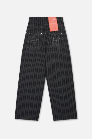 Outlet Scuffers Striped Black Denim Pants